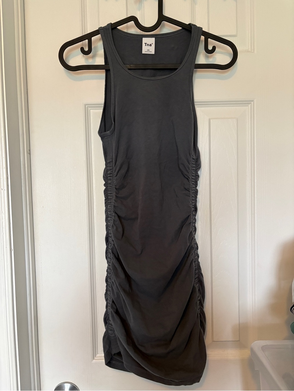 Tna Charcoal Ruched Tank Dress
